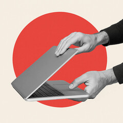 Hands Closing Laptop – End of Work and Digital Detox Concept