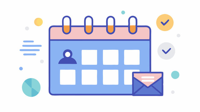 A calendar with social media post icons depicting content scheduling and strategic planning for social engagement.