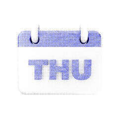 3d calendar thursday halftone style