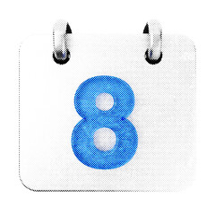 3d calendar 8th halftone style