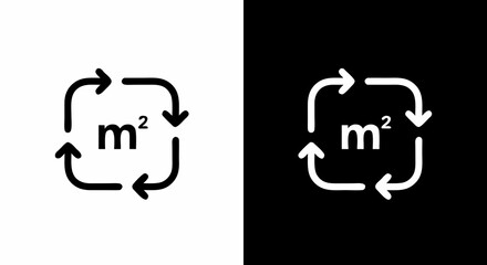 Square Meter Measurement Vector Icon illustration