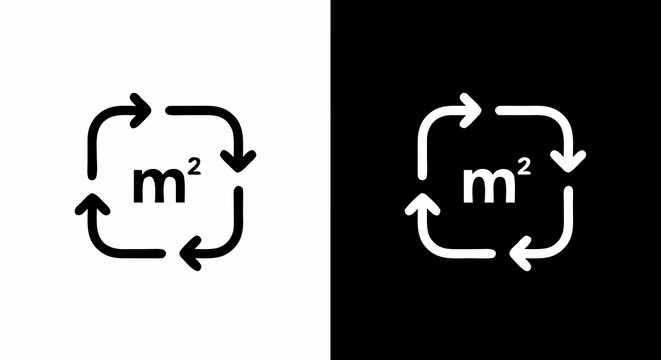 Square Meter Measurement Vector Icon illustration