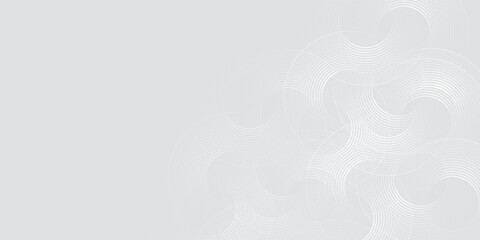 Abstract white glowing geometric lines on gray background. Modern shiny blue modern graphic simple art good illustrations circular pattern design line