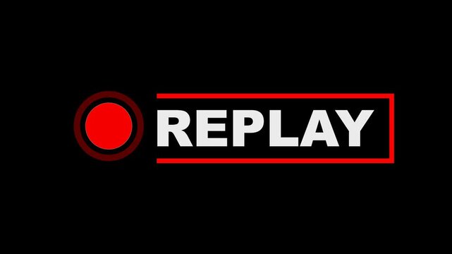 Replay button animation, 4K video