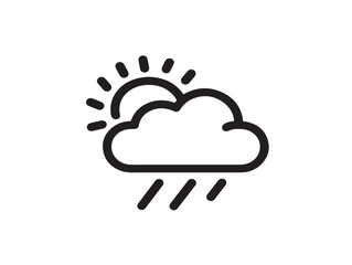 Weather icon 2D vector line art in a clean minimalist style black