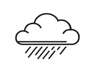 Weather icon 2D vector line art in a clean minimalist design black