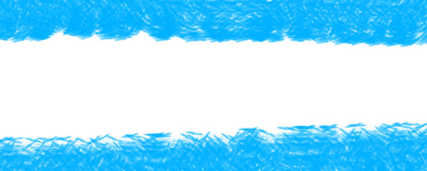 Fototapeta premium Abstract Light Blue Paint Stroke Horizontal Border on White Background
