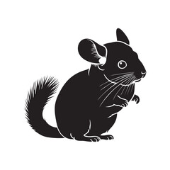 Chinchilla Silhouette Vector Icon  Cute Exotic Pet Rodent Graphic