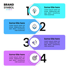 Infographic template. 4 steps with icons and numbers