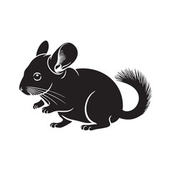 Chinchilla Profile Silhouette Standing Exotic Pet Vector Icon