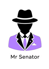 Mr. Senator silhouette icon