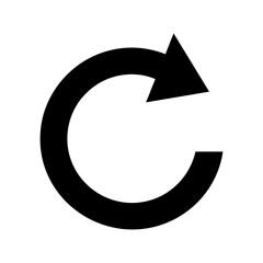 Black refresh arrow icon represents reloading web pages and applications smoothly vector