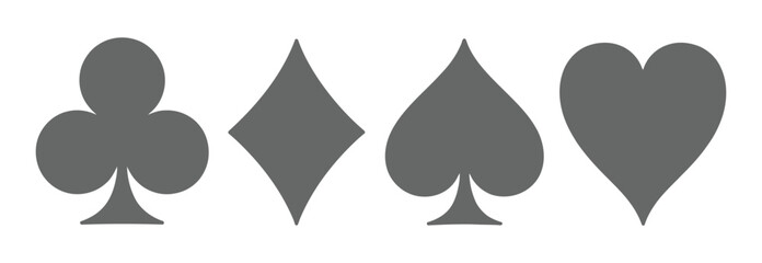 suit deck of playing cards. hearts diamonds clubs spades symbol. transparent png and vector illustration.