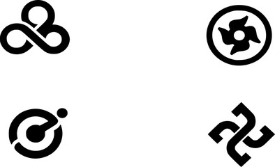 black and white icon set