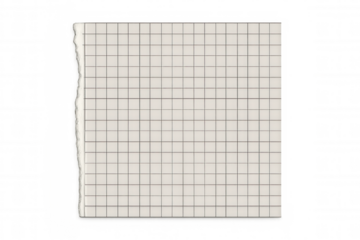 Torn graph paper page with grid pattern, blank notebook sheet, transparent background for design projects