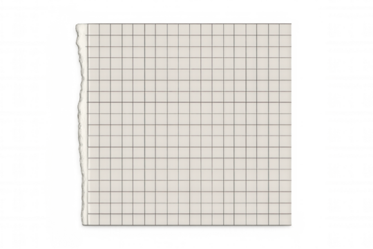 Torn graph paper page with grid pattern, blank notebook sheet, transparent background for design projects - Powered by Adobe