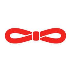 Naklejka premium Simple Red Bow Tie Graphic Icon Isolated on White.