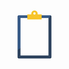 Empty Clipboard with Yellow Clip and Blue Frame.