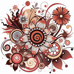 Intricate Floral Swirls and Patterns in Earth Tones