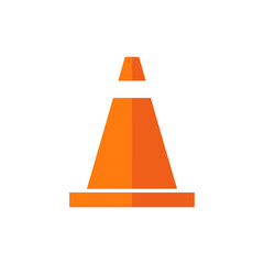 Bright orange traffic cone for road safety and construction work.