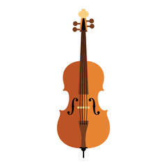 Fototapeta premium A beautifully crafted wooden cello with a warm brown finish and elegant curves.