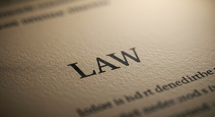 Legal Document Law Text Close Up in Focus on Paper