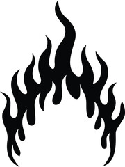 Abstract Flame Silhouette Design