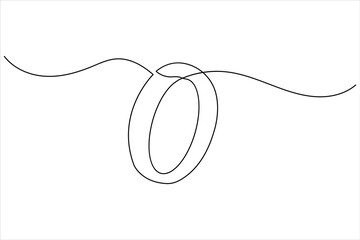 Obraz premium Wedding rings continuous one line drawing minimalist style outline illustration