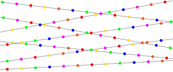 Fototapeta premium Festive colorful string lights decoration elements. 