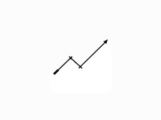  Vector illustration of line graph icon on white background