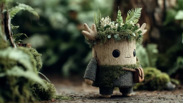 Woodland creature with antlers and foliage in a natural environment