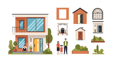 Modern homes and architectural elements.