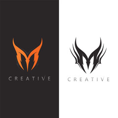 M logo design with abstract geometric shapes for branding and business identity