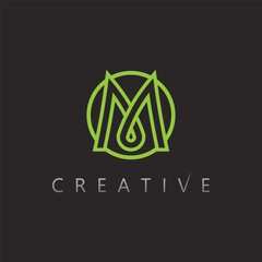 Gradient abstract M logo vector for tech startup, digital innovation, and business identity design