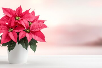 A traditional flower for Christmas holidays. Generative AI