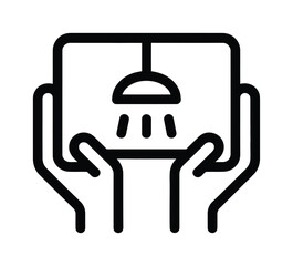 Hygiene and Hand Washing Line Icon for Clean Water Design