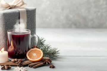 Orange and wine drink. Generative AI