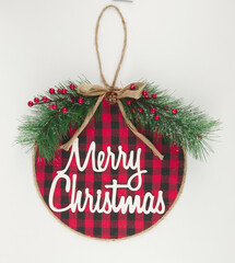 christmas wreath isolated nature background with clipping path