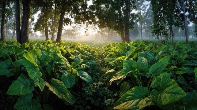 Arrowroot field at Dawn