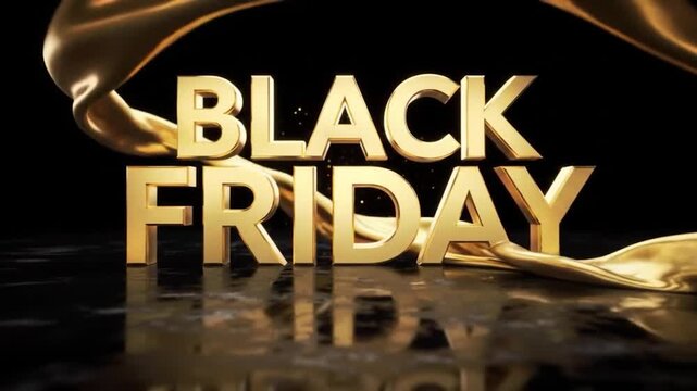 Limited Time Black Friday Promotions, Mega Sale Black Friday Deals in 3D Golden Text