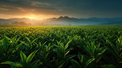 Ginger field at Dawn