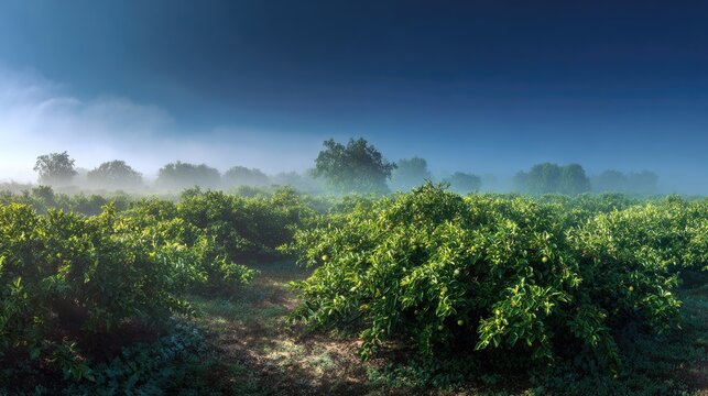 Greengage field at Dawn