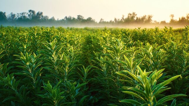 Lemon verbena orchard at Dawn