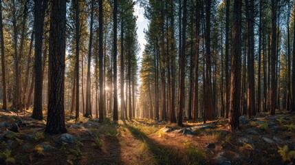 Lodgepole pine forest at Dawn