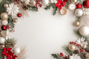 Branches and Christmas tinsel. Generative AI