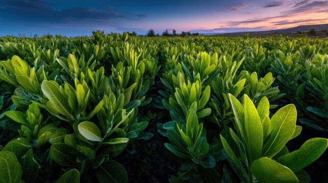 Matthiola field at Dawn