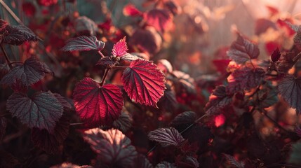 Mulberry red field at Dawn