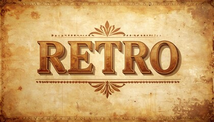 Text Overlay Retro Style on Aged Paper with Decorative Elements