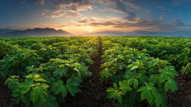 Panax ginseng field at Dawn