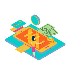 Fototapeta premium 50PaymentProcessing. Online payment transaction with credit cards and cash isolated on white background.